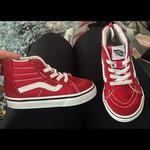 Red high top toddler vans